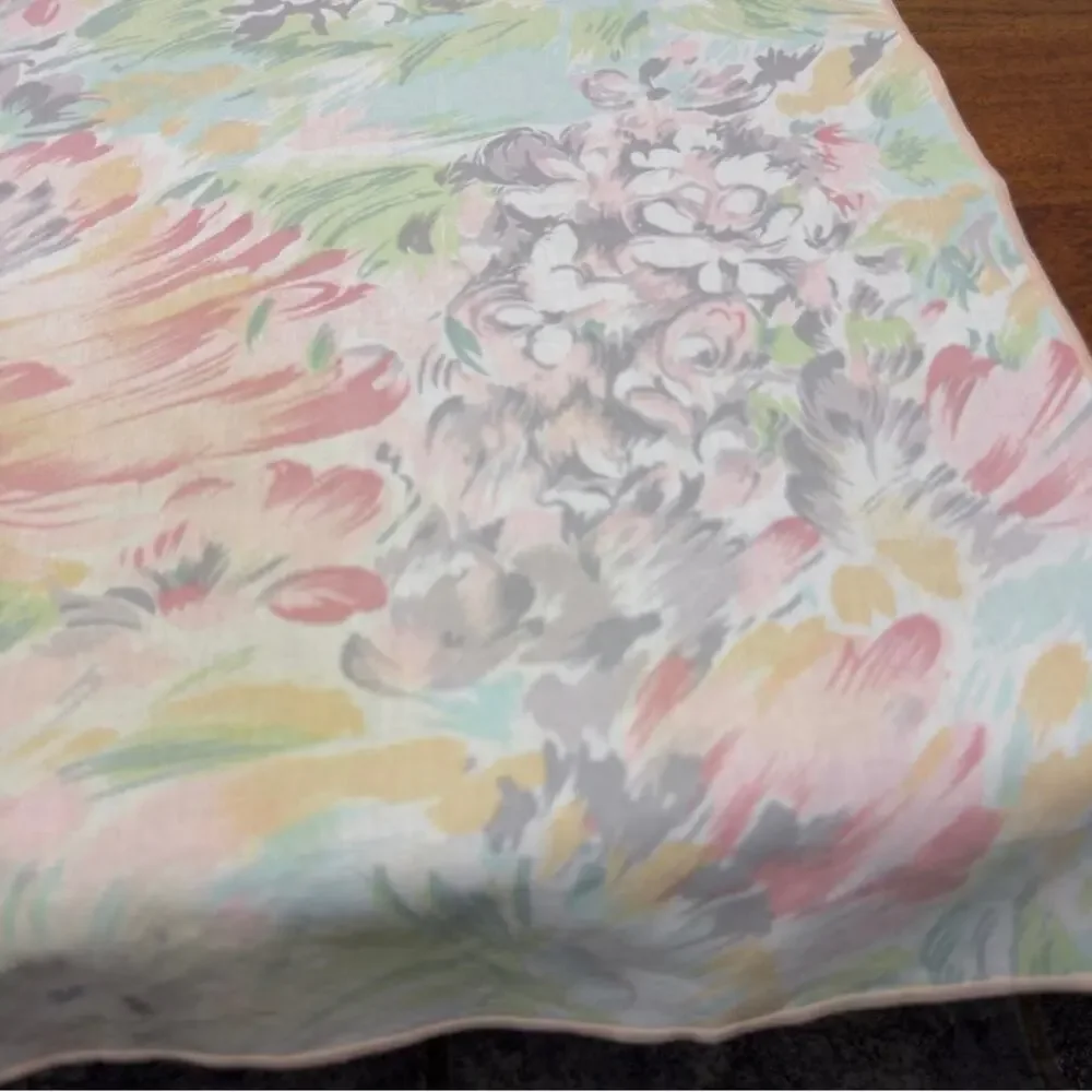 WATERCOLOR Pastel Floral Vintage Table Setting Cloth Napkins Set of 6
